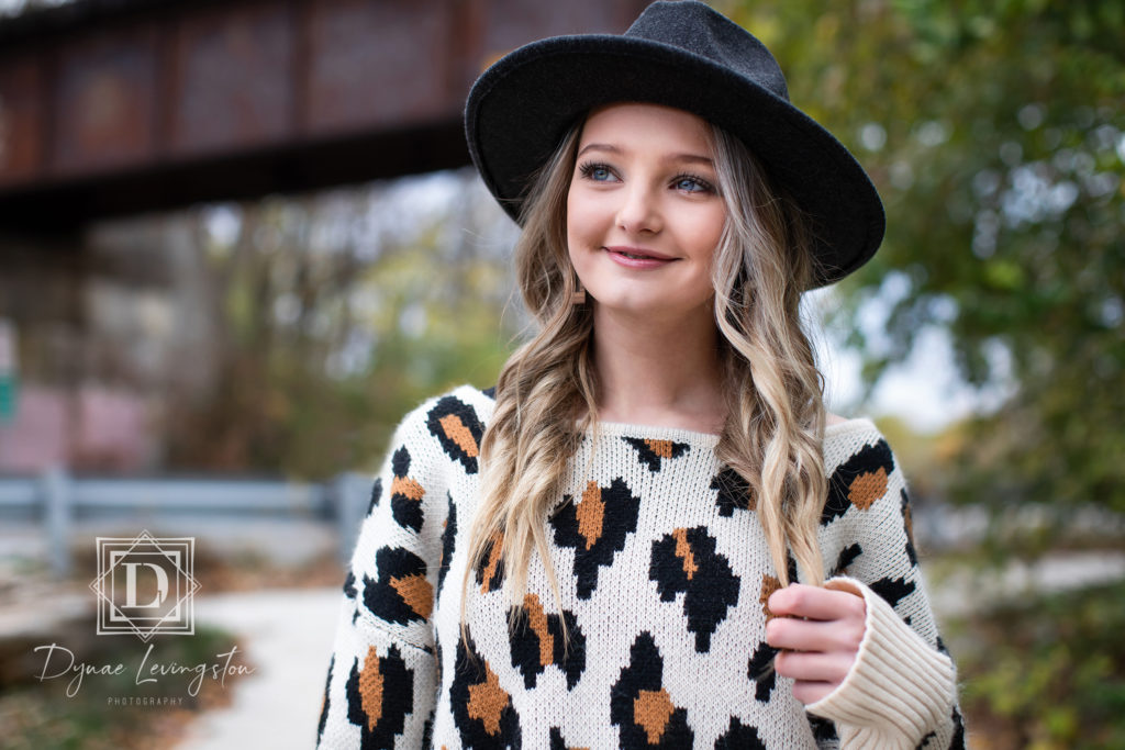 Fashionable high school senior picture with hat